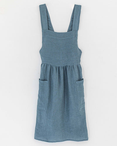 Pinafore apron dress in Gray blue - sneakstylesanctums