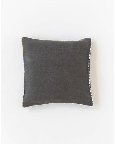 Cushion cover with pom poms in Charcoal gray - sneakstylesanctums