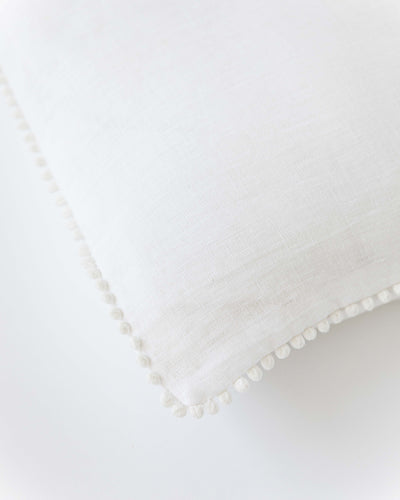 Cushion cover with pom poms in White - sneakstylesanctums