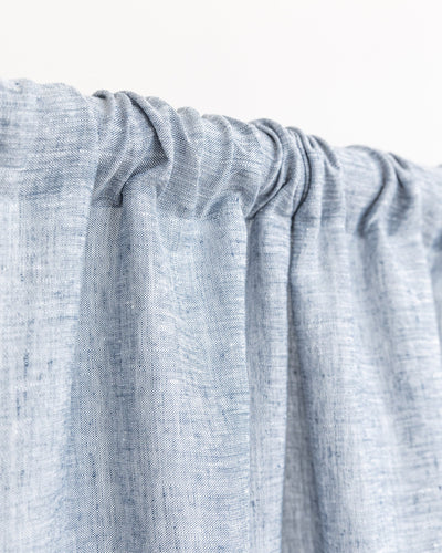 Rod pocket linen curtain panel (1 pcs) in Blue melange - sneakstylesanctums