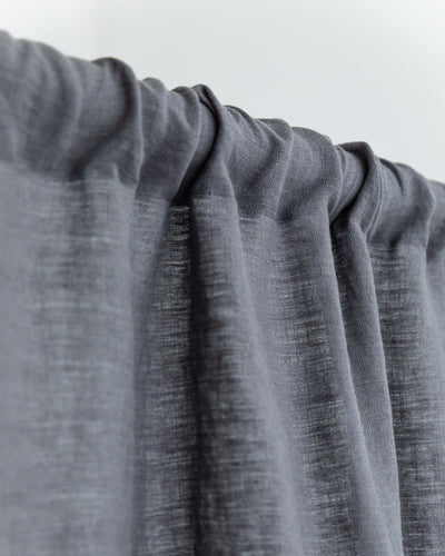 Rod pocket linen curtain panel (1 pcs) in Charcoal gray - sneakstylesanctums