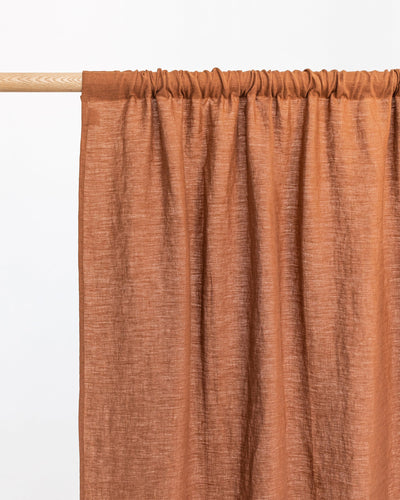 Rod pocket linen curtain panel (1 pcs) in Cinnamon - sneakstylesanctums