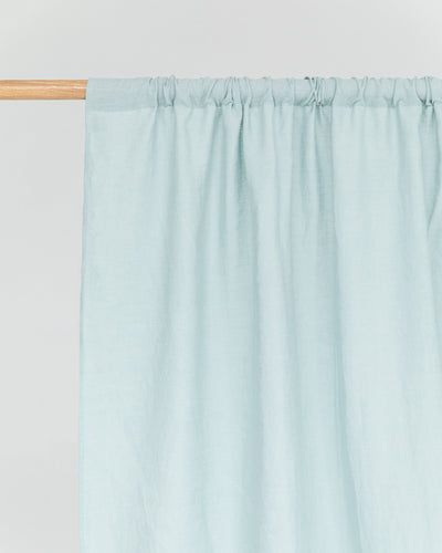 Rod pocket linen curtain panel (1 pcs) in Dusty blue - sneakstylesanctums