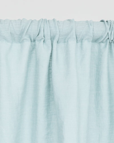 Rod pocket linen curtain panel (1 pcs) in Dusty blue - sneakstylesanctums