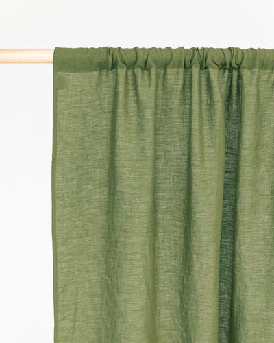 Rod pocket linen curtain panel (1 pcs) in Forest green - sneakstylesanctums