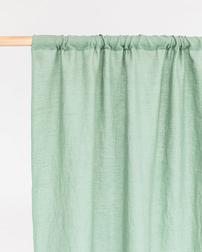 Rod pocket linen curtain panel (1 pcs) in Matcha green - sneakstylesanctums