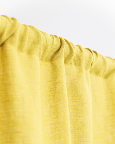 Rod pocket linen curtain panel (1 pcs) in Moss yellow - sneakstylesanctums