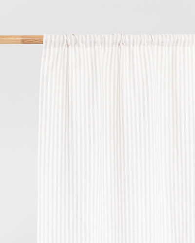 Rod pocket linen curtain panel (1 pcs) in Striped in natural - sneakstylesanctums