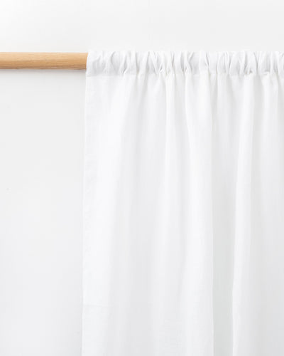 Rod pocket linen curtain panel (1 pcs) in White - sneakstylesanctums
