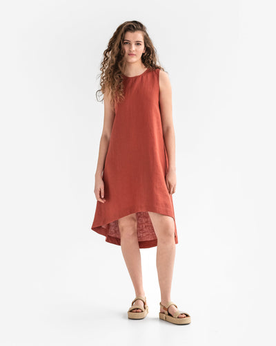 Royal TOSCANA linen dress in clay - sneakstylesanctums