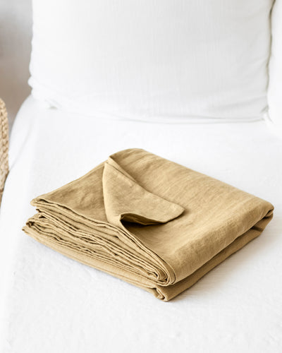 Sandy beige linen flat sheet - sneakstylesanctums