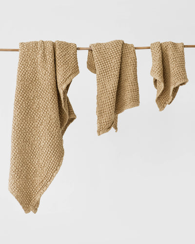 Sandy Beige waffle towel set (3 pcs) - sneakstylesanctums