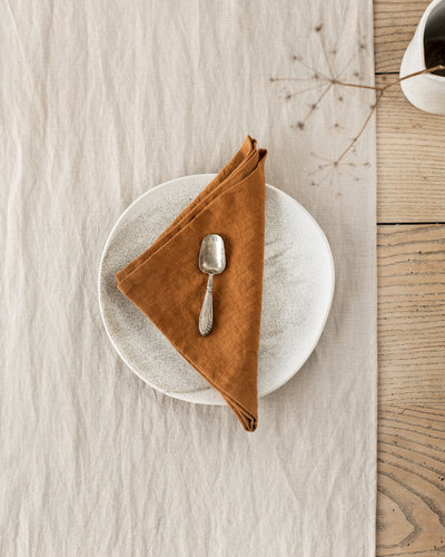 Cinnamon linen napkin set of 2 - sneakstylesanctums