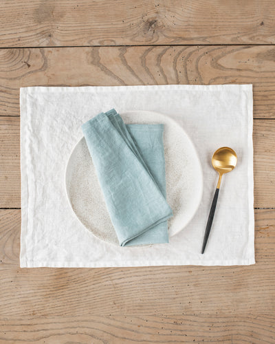 Dusty blue linen napkin set of 2 - sneakstylesanctums