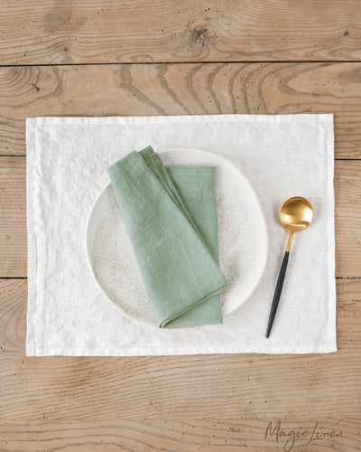 Matcha green linen napkin set of 2 - sneakstylesanctums