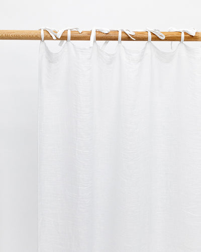 Sheer tie top linen curtain panel (1 pcs) - sneakstylesanctums