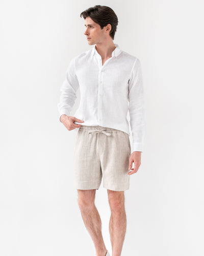 Men's linen shorts STOWE in natural melange - sneakstylesanctums