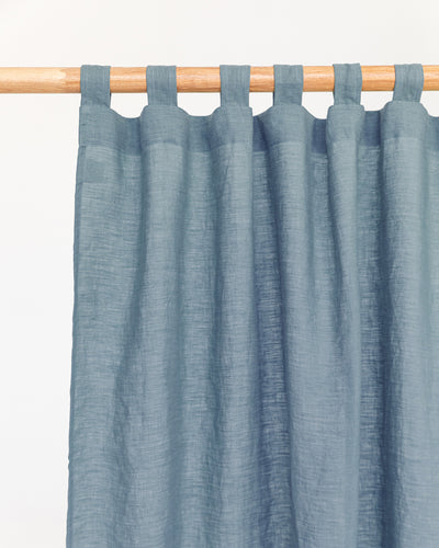 Tab top linen curtain panel (1 pcs) in Gray blue - sneakstylesanctums
