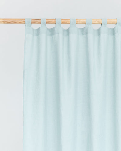 Tab top linen curtain panel (1 pcs) in Dusty blue - sneakstylesanctums