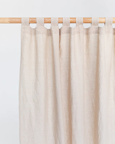 Tab top linen curtain panel (1 pcs) in Natural linen - sneakstylesanctums