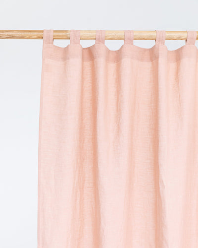 Tab top linen curtain panel (1 pcs) in Peach - sneakstylesanctums