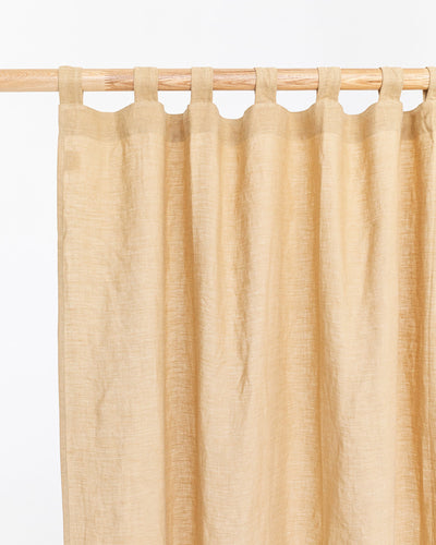 Tab top linen curtain panel (1 pcs) in Sandy beige - sneakstylesanctums