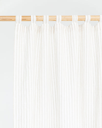 Tab top linen curtain panel (1 pcs) in Striped in natural - sneakstylesanctums