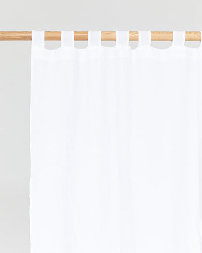 Tab top linen curtain panel (1 pcs) in White - sneakstylesanctums