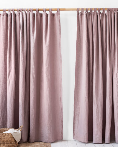 Tab top linen curtain panel (1 pcs) in Woodrose - sneakstylesanctums
