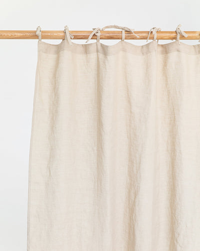 Tie top linen curtain panel (1 pcs) in Natural linen - sneakstylesanctums