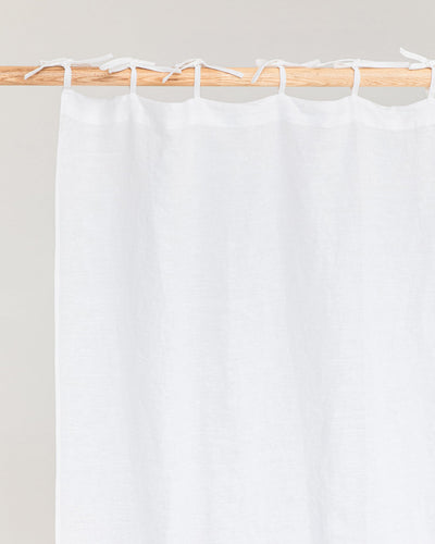 Tie top linen curtain panel (1 pcs) in White - sneakstylesanctums