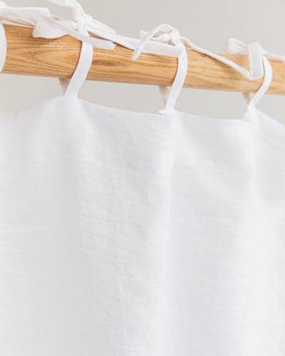 Tie top linen curtain panel (1 pcs) in White - sneakstylesanctums