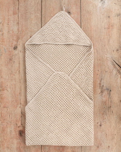Hooded waffle baby towel in Beige - sneakstylesanctums