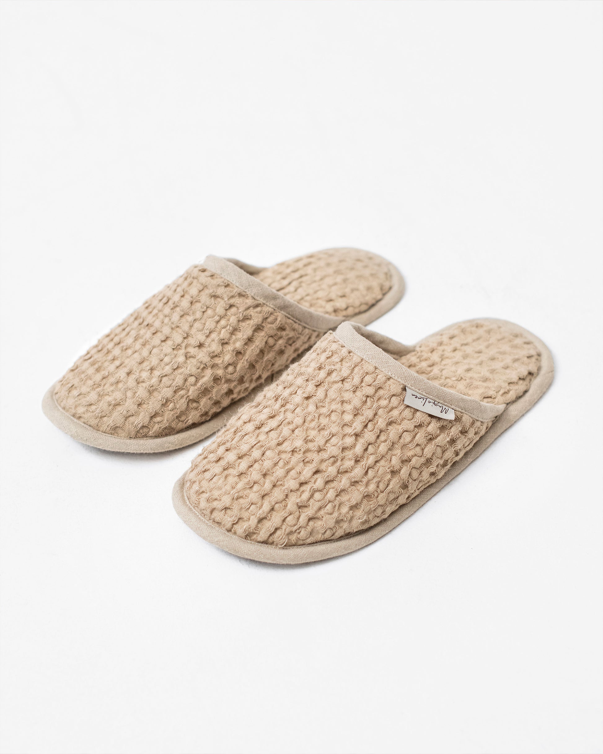 Waffle linen slippers - sneakstylesanctums